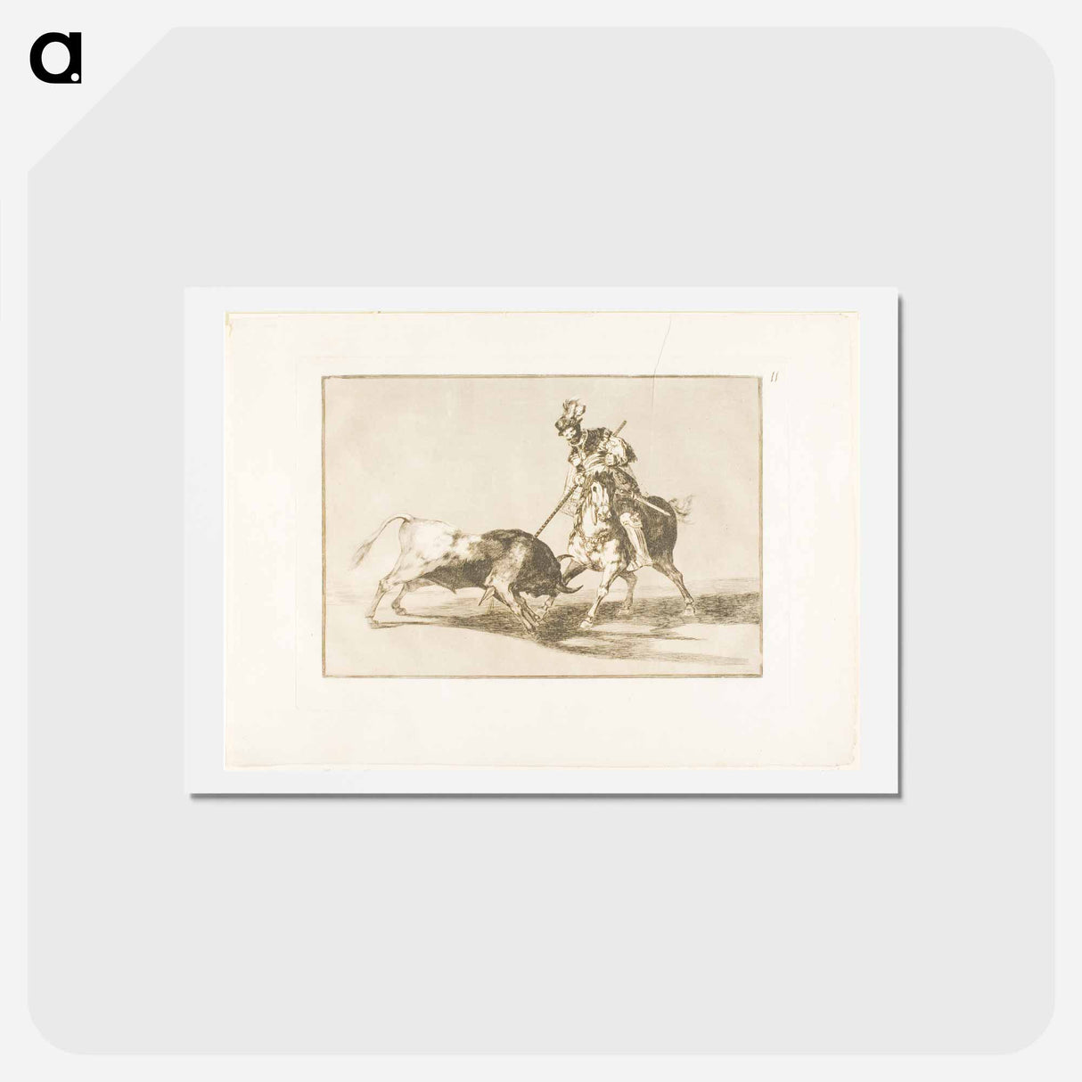 アートポストカード-The Cid Campeador spearing another bull - フランシスコ デ ゴヤ Postcard.