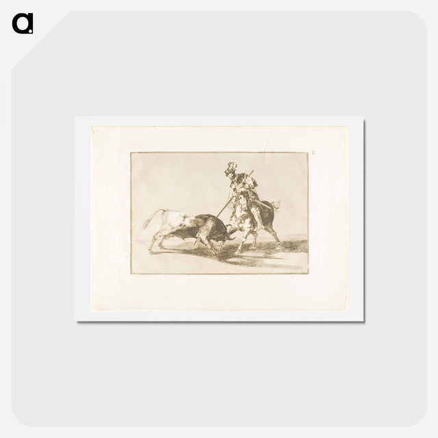 アートポストカード-The Cid Campeador spearing another bull - フランシスコ デ ゴヤ Postcard.