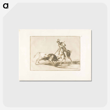 アートポストカード-The Cid Campeador spearing another bull - フランシスコ デ ゴヤ Postcard.