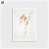 アートポストカード-Mademoiselle Cocyle as Helen of Troy in La Belle Helene - アンリ ド トゥールーズ ロートレック Postcard.