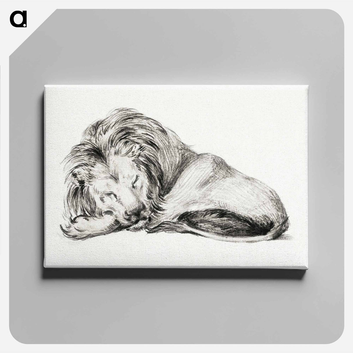 アートパネル-Lying lion - ジャン ベルナール Canvas.