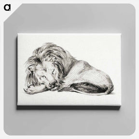 アートパネル-Lying lion - ジャン ベルナール Canvas.