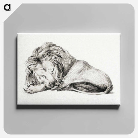 アートパネル-Lying lion - ジャン ベルナール Canvas.
