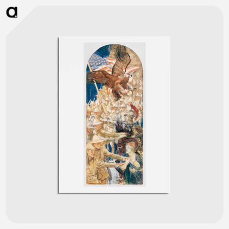 アートポストカード-Study for "The Coming of the Americans" - ジョン シンガー サージェント Postcard.