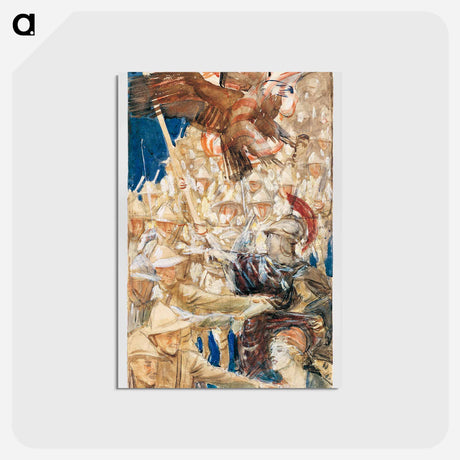 アートポストカード-Study for "The Coming of the Americans" - ジョン シンガー サージェント Postcard.