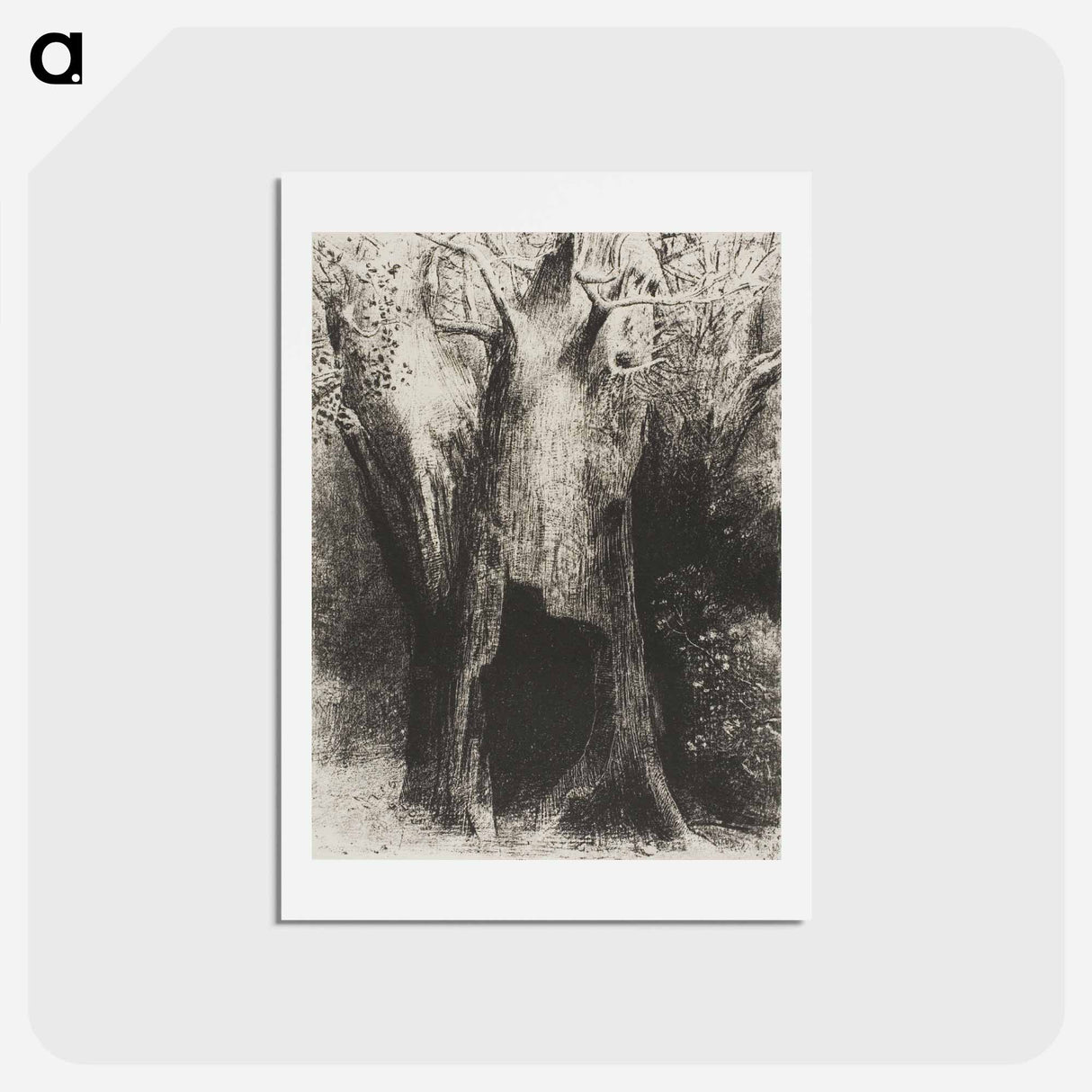 アートポストカード-I Plunged into Solitude. I Dwelt in the Tree behind Me - オディロン ルドン Postcard.