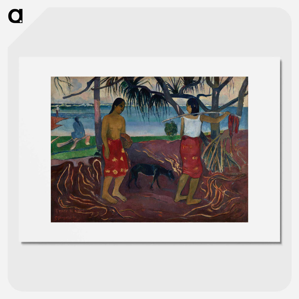 I Raro te Oviri (Under the Pandanus) - Paul Gauguin Poster.