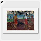 I Raro te Oviri (Under the Pandanus) - Paul Gauguin Poster.