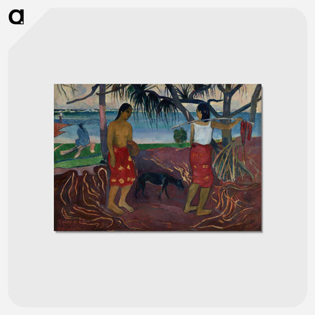 アートポストカード-I Raro te Oviri (Under the Pandanus) - ポール ゴーギャン Postcard.