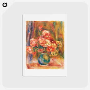 アートポストカード-Vase of Roses - ピエール オーギュスト ルノワール Postcard.