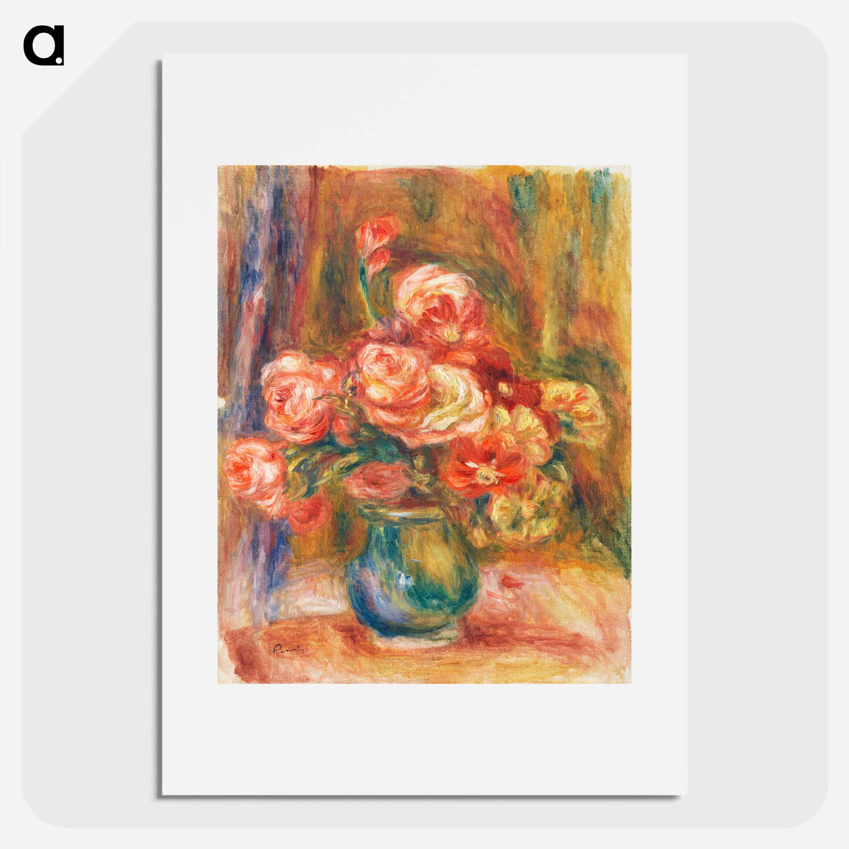 Vase of Roses - Pierre-Auguste Renoir Poster.