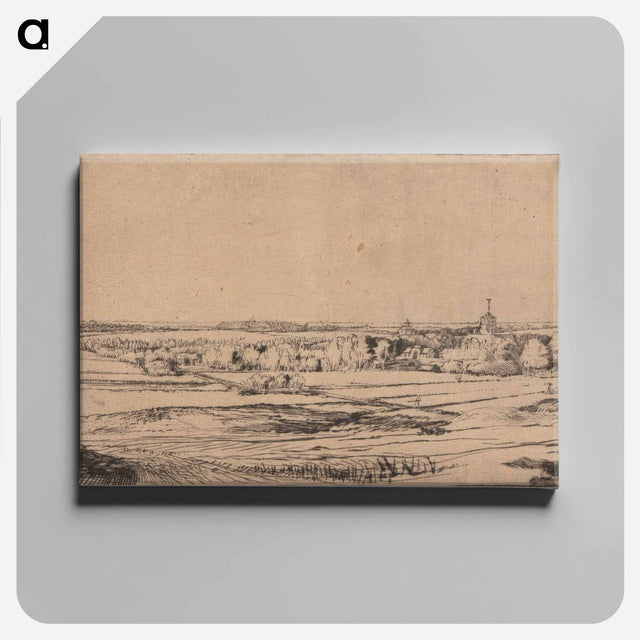 アートパネル-Panorama Near Bloemendaal Showing the Saxenburg Estate (The Goldweigher's Field) - レンブラント ファン レイン Canvas.