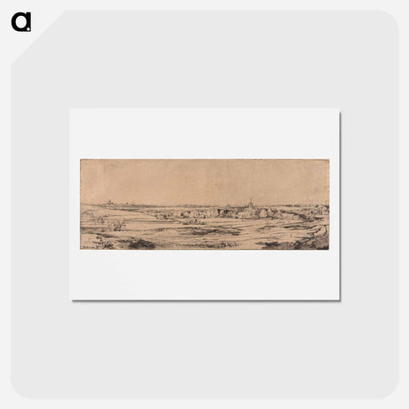 アートポストカード-Panorama Near Bloemendaal Showing the Saxenburg Estate (The Goldweigher's Field) - レンブラント ファン レイン Postcard.