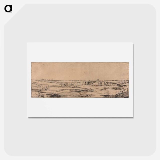 アートポストカード-Panorama Near Bloemendaal Showing the Saxenburg Estate (The Goldweigher's Field) - レンブラント ファン レイン Postcard.