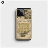 Kalenderblad voor december 1912 met twee witte kalkoenen - テオ ファン ホイテマ Phone Case.