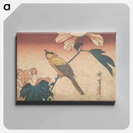 アートパネル-Hibiscus Mutabilis and Jay
 - 歌川 広重 Canvas.