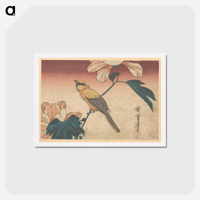 アートポストカード-Hibiscus Mutabilis and Jay
 - 歌川 広重 Postcard.