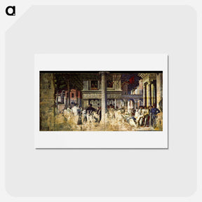 アートポストカード-The Martyrdom and transporting the body of Saint Christopher - アンドレア マンテーニャ Postcard.