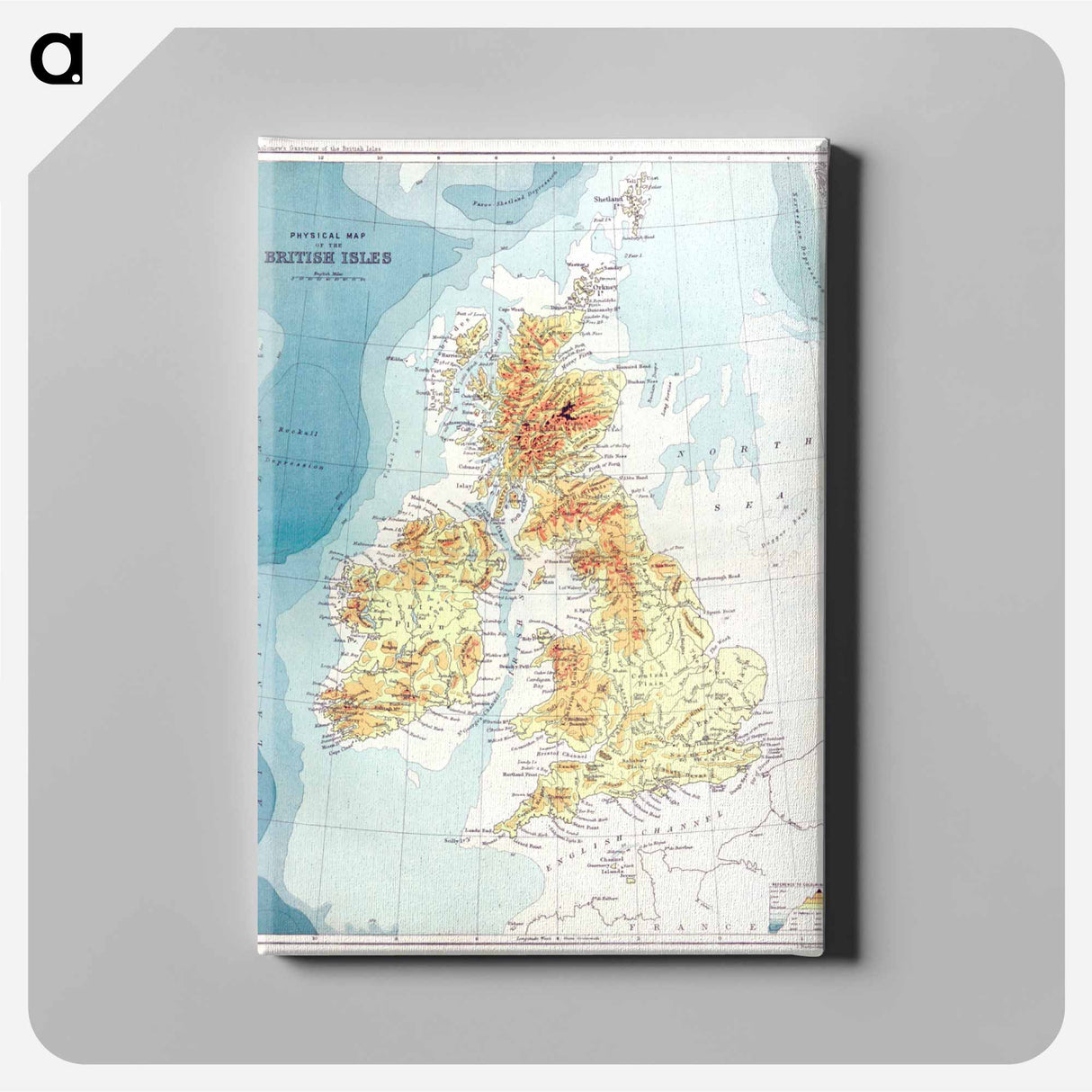 Gazetteer of the British Isles - アンティーク地図 Canvas.
