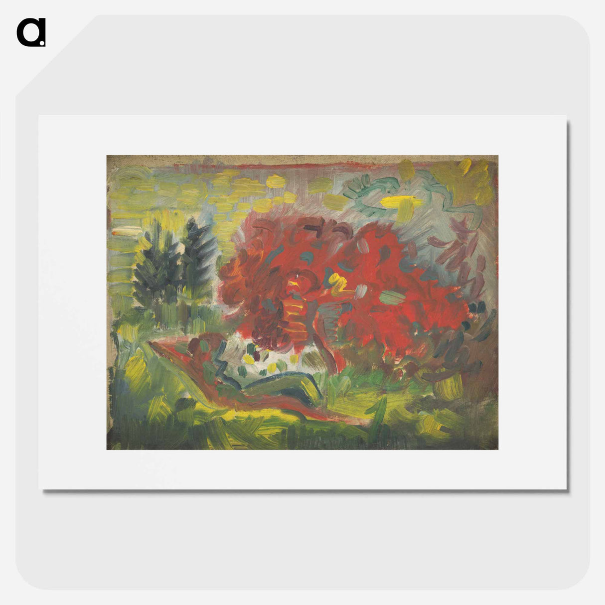 Reclining nude in a garden - アーノルド ピーター ワイズ クビンチャン Poster.