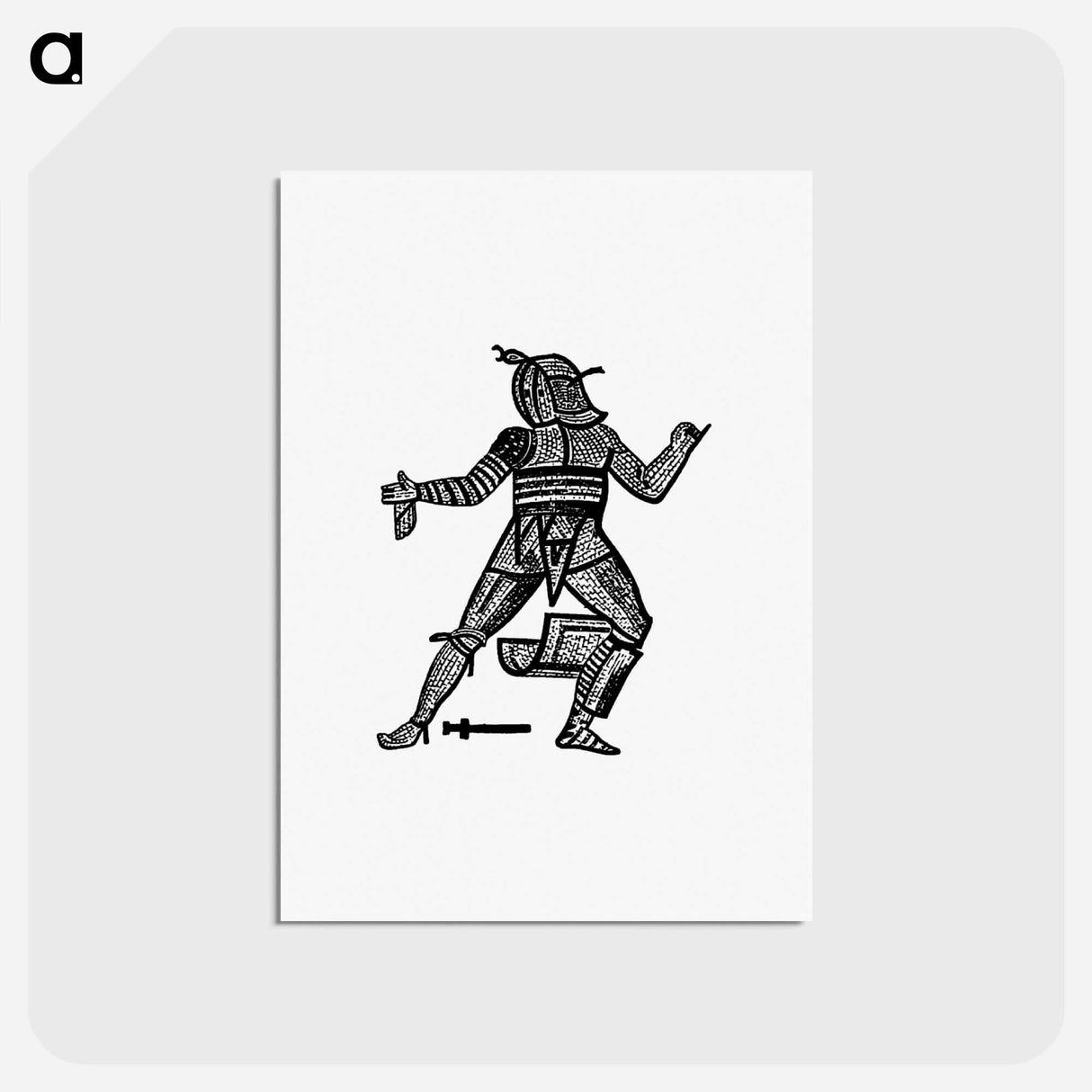 アートポストカード-Gladiator from Les Chroniqueurs de l'Histoire de France Depuis les Origines Jusqu'au XVIe Siècle
 - 大英図書館 Postcard.