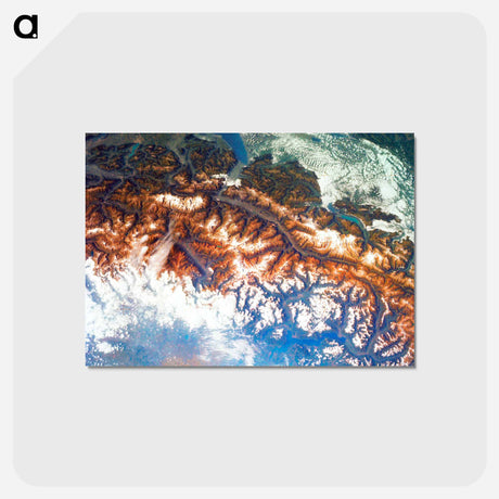 アートポストカード-Alpine Region under Snow
 - 上空からの地球 Postcard.