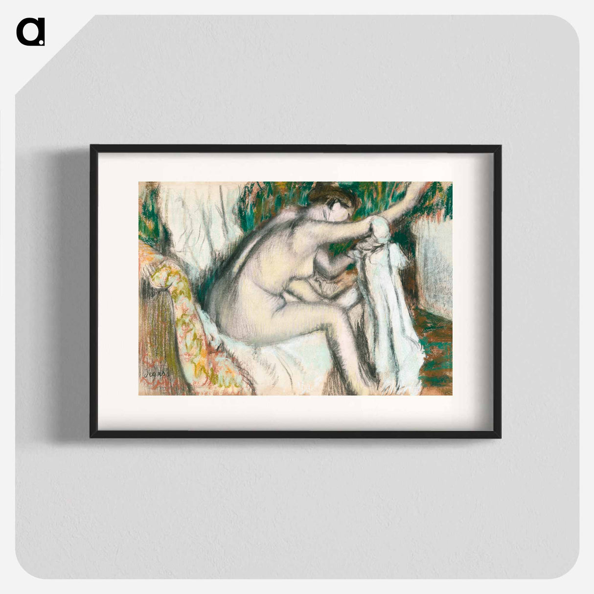 Nude lady. Woman Drying Her Arm - エドガー ドガ Poster.