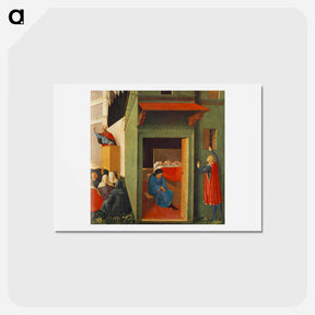 アートポストカード-The Story of St. Nicholas: Giving Dowry to Three Poor Girls - フラ アンジェリコ Postcard.