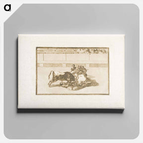 アートパネル-A Picador is Unhorsed and Falls under the Bull - フランシスコ デ ゴヤ Canvas.