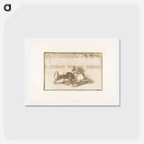 アートポストカード-A Picador is Unhorsed and Falls under the Bull - フランシスコ デ ゴヤ Postcard.