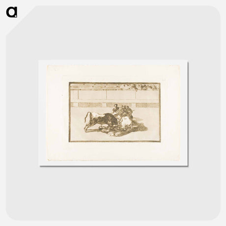 アートポストカード-A Picador is Unhorsed and Falls under the Bull - フランシスコ デ ゴヤ Postcard.