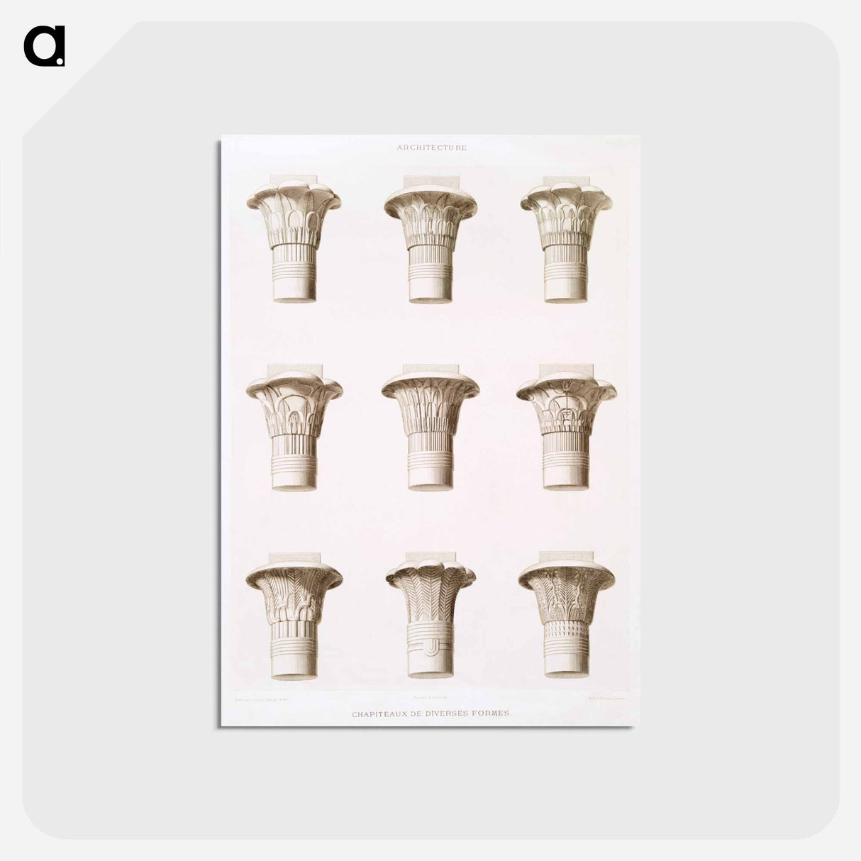 アートポストカード-Egyptian Capitals
 - エジプト美術史 Postcard.