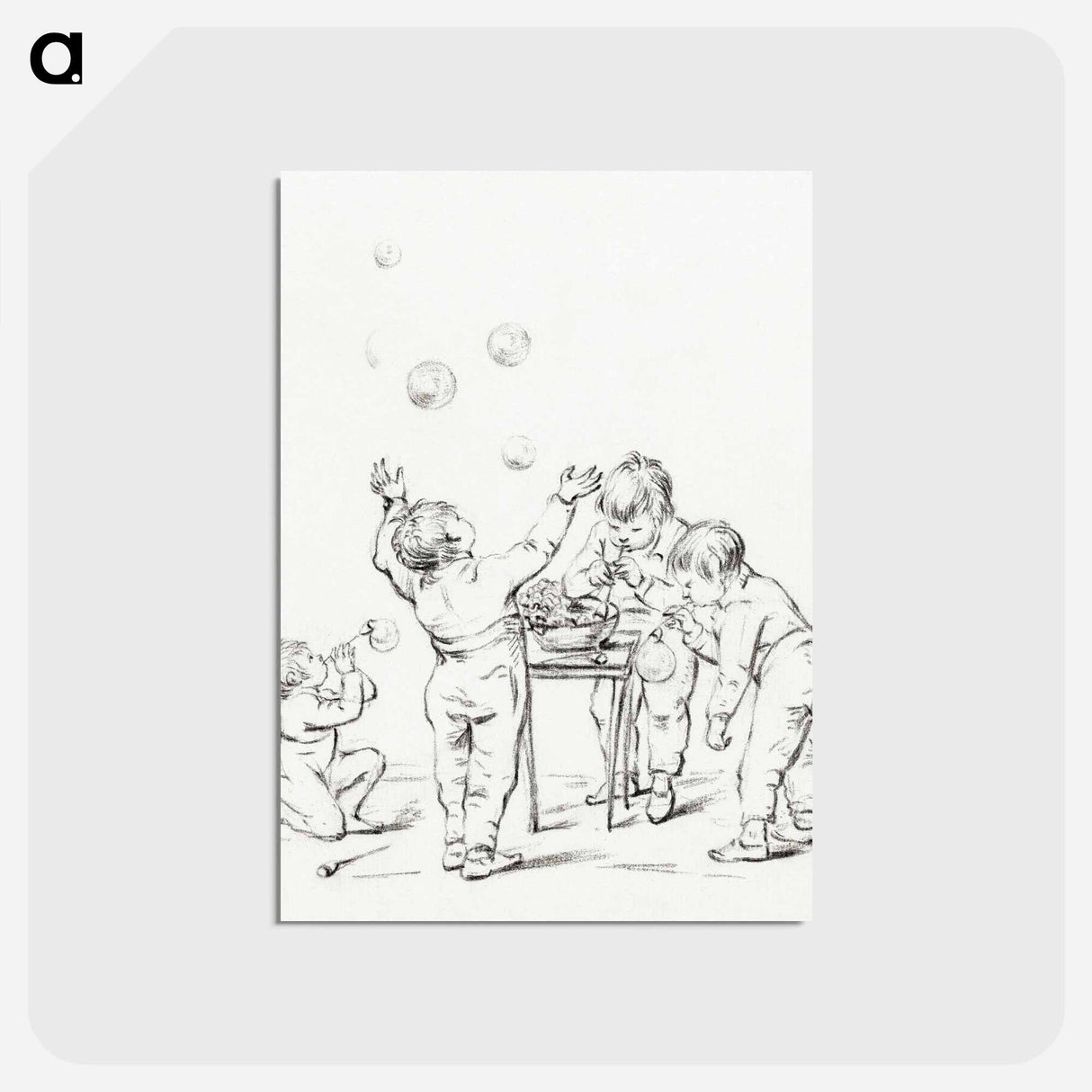 アートポストカード-Children - ジャン ベルナール Postcard.