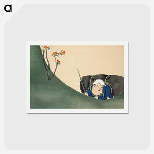 Samurai from Momoyogusa–Flowers of a Hundred Generations - 神坂 雪佳 Postcard.