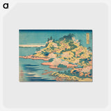 アートポストカード-Hokusai's Tenpōzan at the Mouth of the Aji River in Settsu Province - 葛飾 北斎 Postcard.