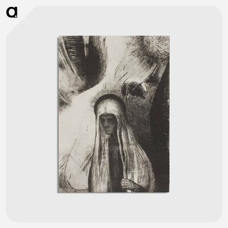 アートポストカード-The Old Woman: What Are You Afraid Of? A Wide Black Hole! It is Empty Perhaps? - オディロン ルドン Postcard.