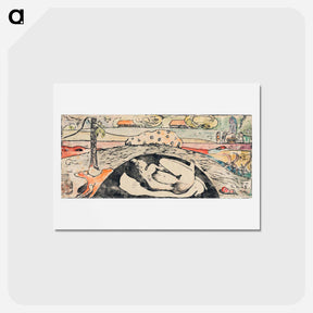 アートポストカード-She Thinks of the Ghost or The Ghost Thinks of Her - ポール ゴーギャン Postcard.