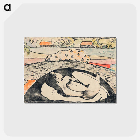 アートポストカード-She Thinks of the Ghost or The Ghost Thinks of Her - ポール ゴーギャン Postcard.