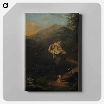A woman and a child in the notch - トーマス コール Canvas.