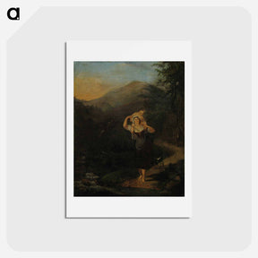 アートポストカード-A woman and a child in the notch - トーマス コール Postcard.