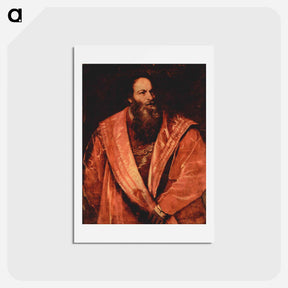 アートポストカード-Portrait of Pietro Aretino - ティツィアーノ ヴェチェッリオ Postcard.