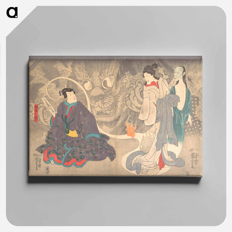 アートパネル-Scene from a Ghost Story: The Okazaki Cat Demon - 歌川 国芳 Canvas.
