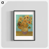 Vase with Twelve Sunflowers - フィンセント ファン ゴッホ Poster.