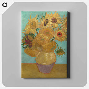 アートパネル-Vase with Twelve Sunflowers - フィンセント ファン ゴッホ Canvas.