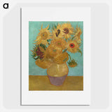 Vase with Twelve Sunflowers - フィンセント ファン ゴッホ Poster.