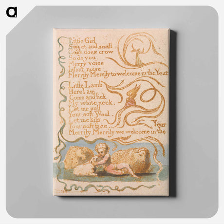 アートパネル-Songs of Innocence, Plate 26, "Spring" - ウィリアム ブレイク Canvas.