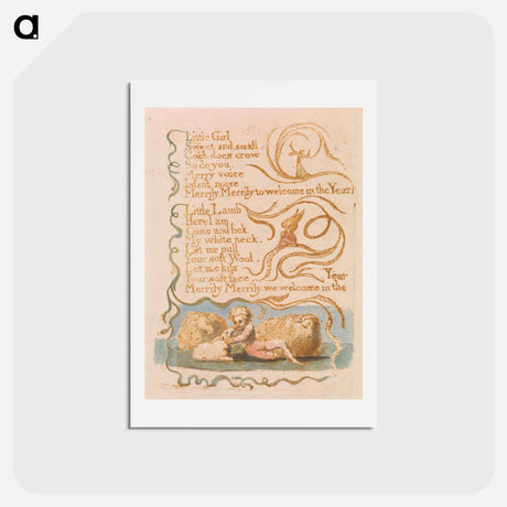 アートポストカード-Songs of Innocence, Plate 26, "Spring" - ウィリアム ブレイク Postcard.