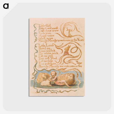 アートポストカード-Songs of Innocence, Plate 26, "Spring" - ウィリアム ブレイク Postcard.