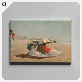 アートパネル-East Hampton Beach, Long Island - ウィンスロー ホーマー Canvas.