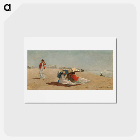 アートポストカード-East Hampton Beach, Long Island - ウィンスロー ホーマー Postcard.
